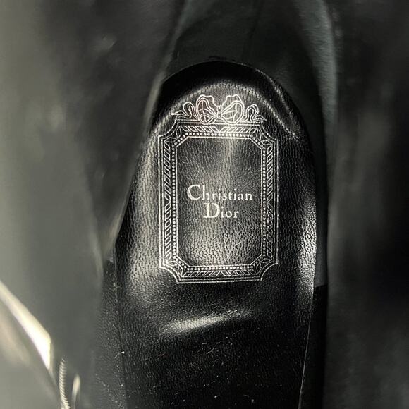 Christian Dior Buckle Ankle Boots Black Leather Stiletto Size 39.5 EU - Picture 7 of 10